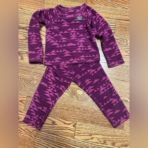 L.L. Bean Kids Two-Piece Magenta and Plum Geometric Winter Set, Sz 3T